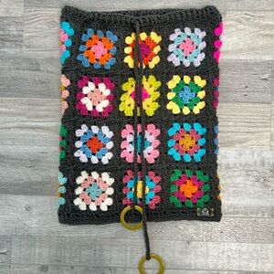 Handmade Festival Crochet Granny Square Halter Top Tube Top Fits XS/Small L7